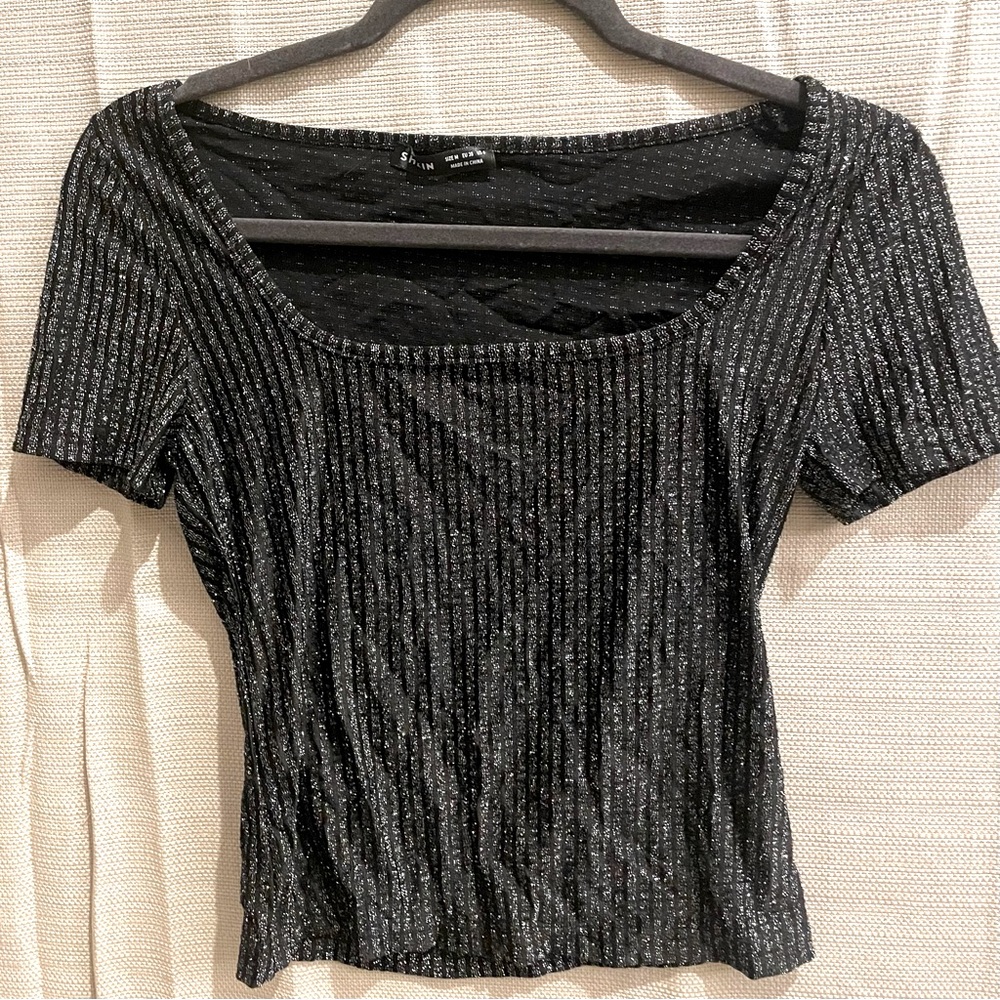 NWT Shein Sparkly Short Sleeve Top - Women’s/ Juniors Size Medium M